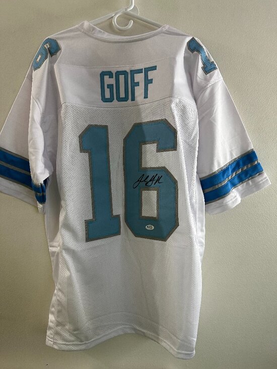 Other - JARED GOFF SIGNED DETROIT LIONS AUTOGRAPHED CUSTOM FOOTBALL JERSEY W/COA XL 696